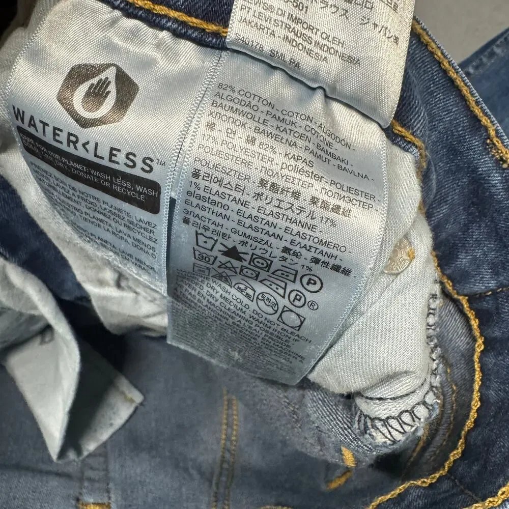 Levi's 502 Jeans Classic Taper Fit‎ Mens 30x32 (30x30 ACTUAL) Blue Denim Stretch